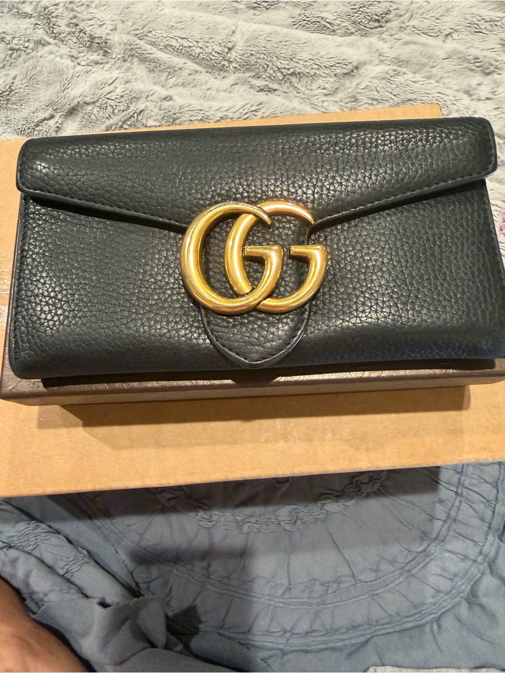Gucci Marmont Continental Black Leather Interior Card Slot Pouch